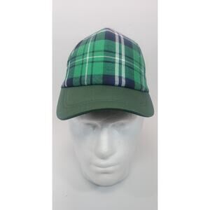 Dark Green/Charcoal/Green Mesh Back Plaid Printed Trucker Hat enhanced with eye-
